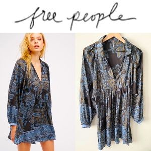 Free People “say you love me” Boho Tunic Sz S mini long sleeve dress
